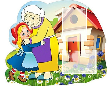 Стенд резной Красная шапочка с бабушкой, 1*0,8 м