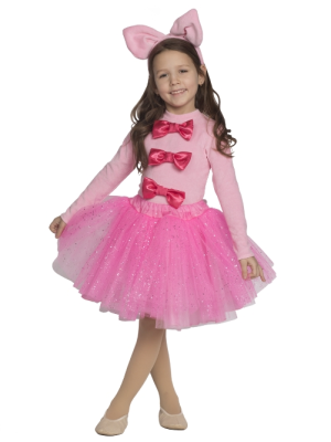 Детский карнавальный костюм Поросенок-девочка (рост от 104 до 170 см)