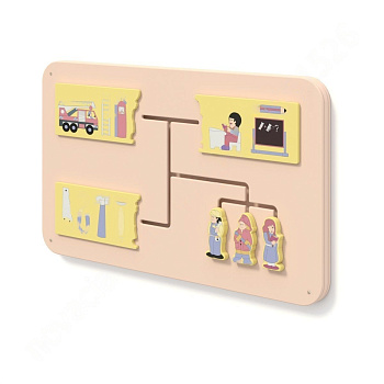 Панель детская игровая Профессии (пожарный, учитель, строитель)