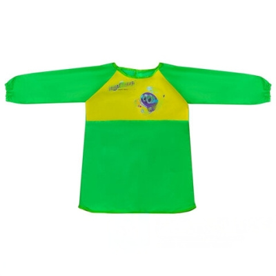 Фартук-накидка с рукавами для труда и занятий творчеством ЮНЛАНДИЯ, 50х65 см, зеленый, 229186